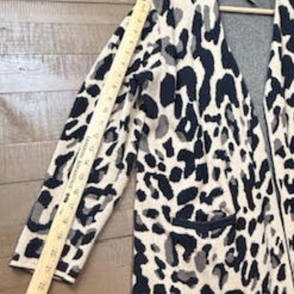 Chico’s Leopard Print Open Front Cardigan Sweater Jacket Women’s Size 3 (XL/16) - Picture 12 of 14